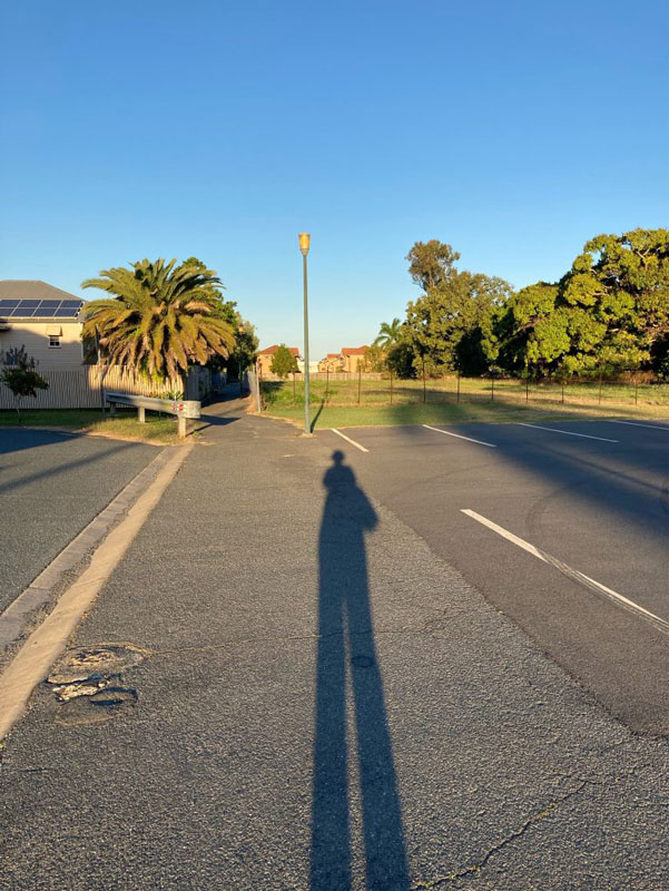 Day 4 long shadows and lovely sunset with a crescent moon for arvo walk Mackay Jacki 769x1024 1