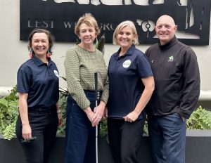 A picture of the Queensland Walks WALKshop at Redlands Toondah Harbour with Anna Campbell, Julie Brown, Fiona Coppin and Councillor Peter Mitchell